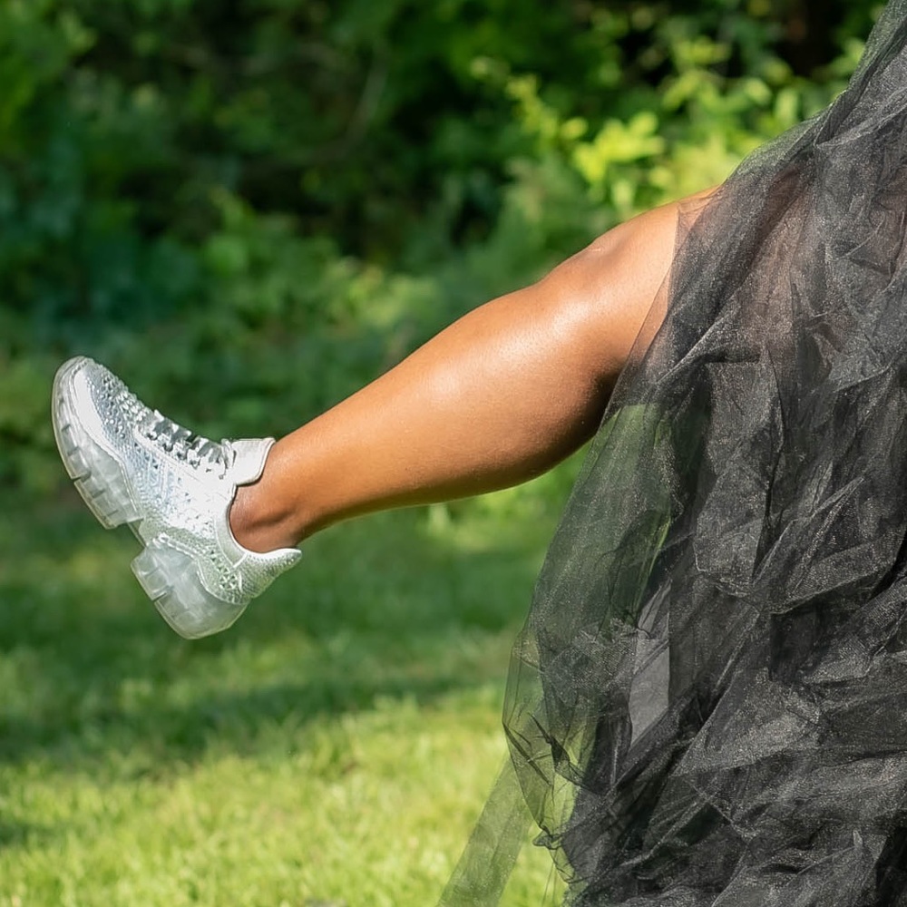 Silver Rhinestone Sneakers - Picture 3 of 3